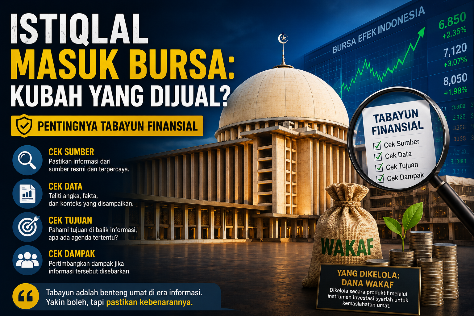 Istiqlal Masuk Bursa: Kubah yang Dijual? “Pentingnya Tabayun Finansial”